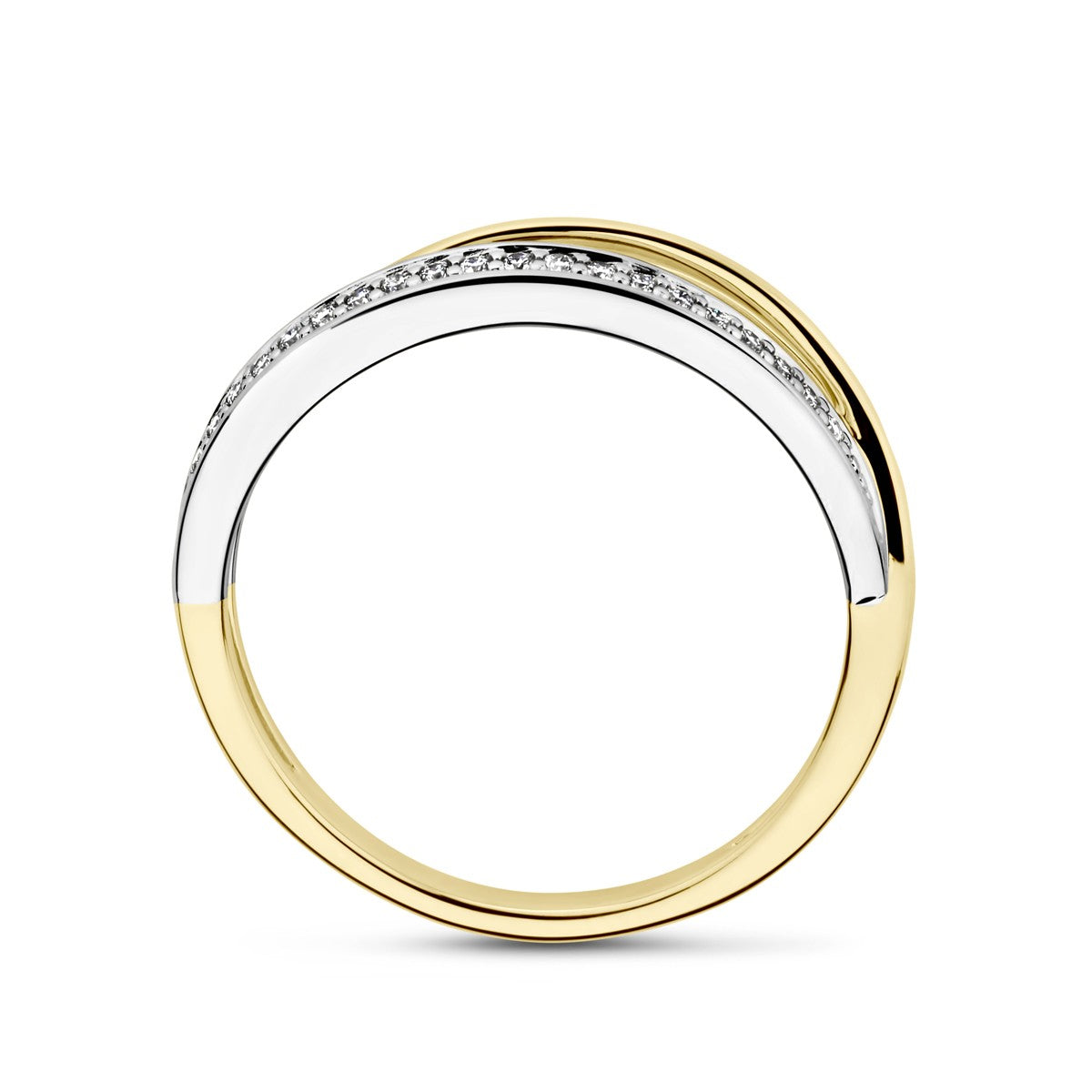 Fantasy Collection Ring diamant 0.08ct h si 14K bicolor goud
