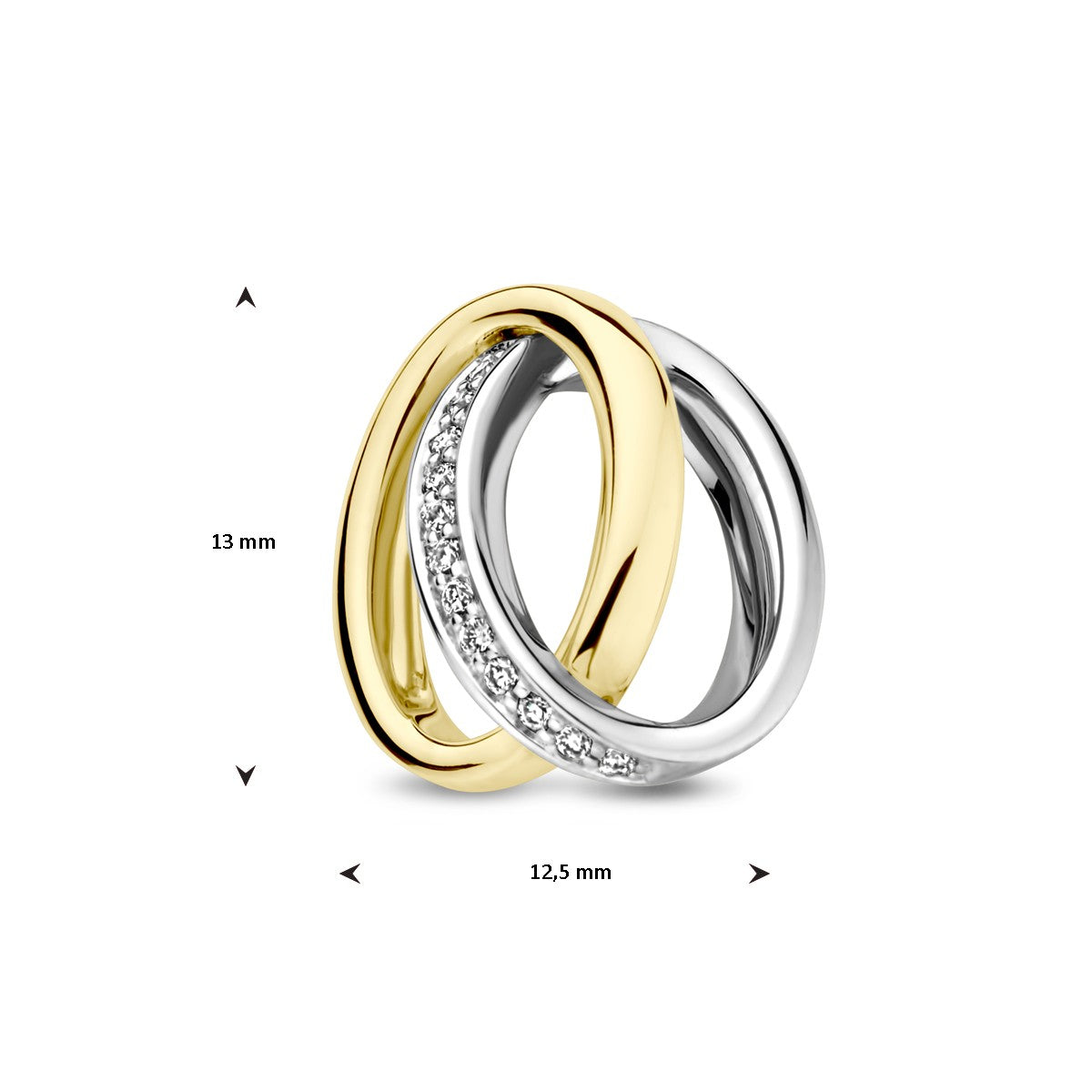 Fantasy Collection Hanger diamant 0.05ct h si 13 mm 14K bicolor goud