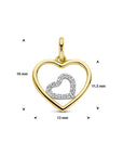 14K bicolor goud geel/wit hanger hartjes zirkonia 4208972 - PansiteNederland.nl