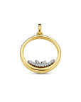 14K bicolor goud geel/wit hanger cirkel diamant 0.115ct h si 4208975 - PansiteNederland.nl