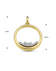 14K bicolor goud geel/wit hanger cirkel diamant 0.115ct h si 4208975 - PansiteNederland.nl