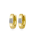 14K Bicolor Goud Geel/Wit Klapoorringen Diamant 0.07Ct (2X0.035Ct) H Si 4208984 - PansiteNederland.nl