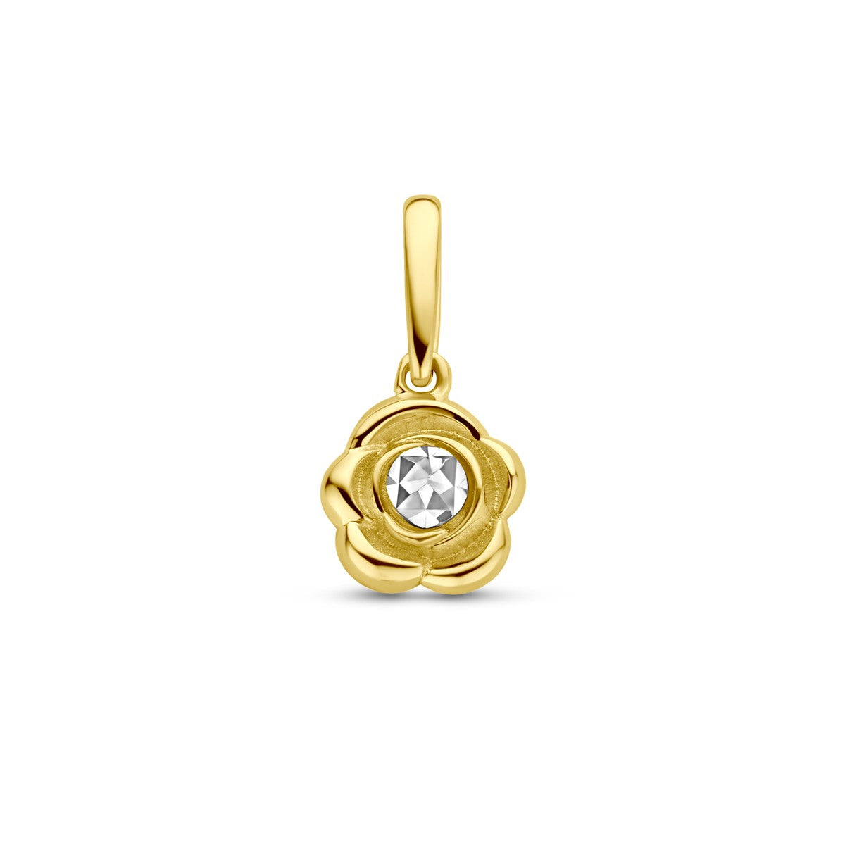 Fantasy Collection Hanger bloem 12 mm 14K bicolor goud