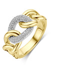 14K Bicolor Geel- En Witgoud Geel/Wit Ring Schakel Diamant 0.21Ct H Si 4208992 - PansiteNederland.nl
