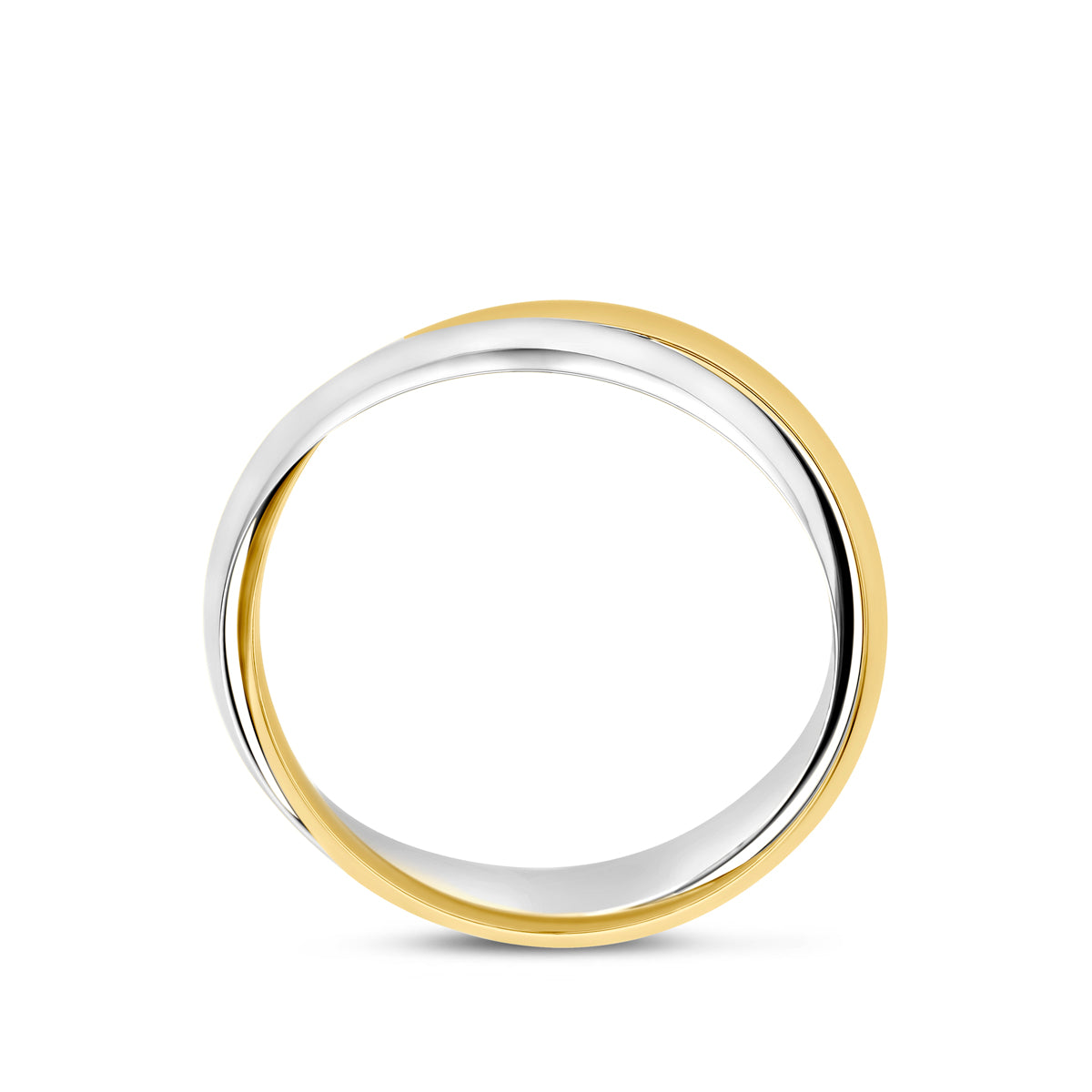 Ring 14K bicolor goud geel/wit