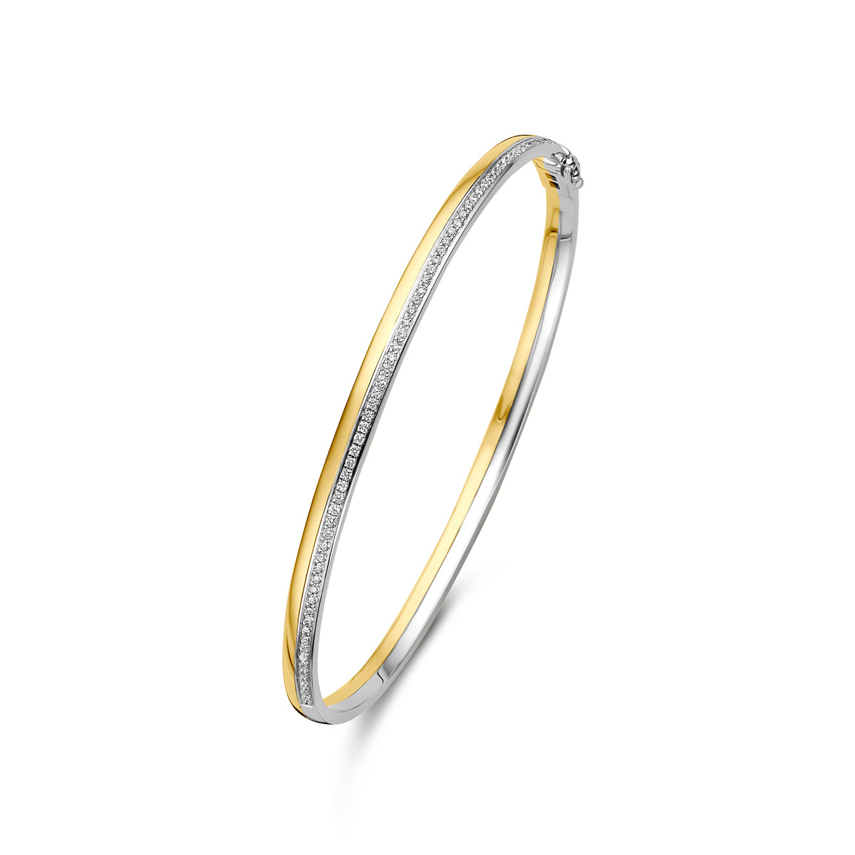 Fantasy Collection Bangle scharnier diamant 14K bicolor goud 0.36ct h si 3,6 x 60 mm