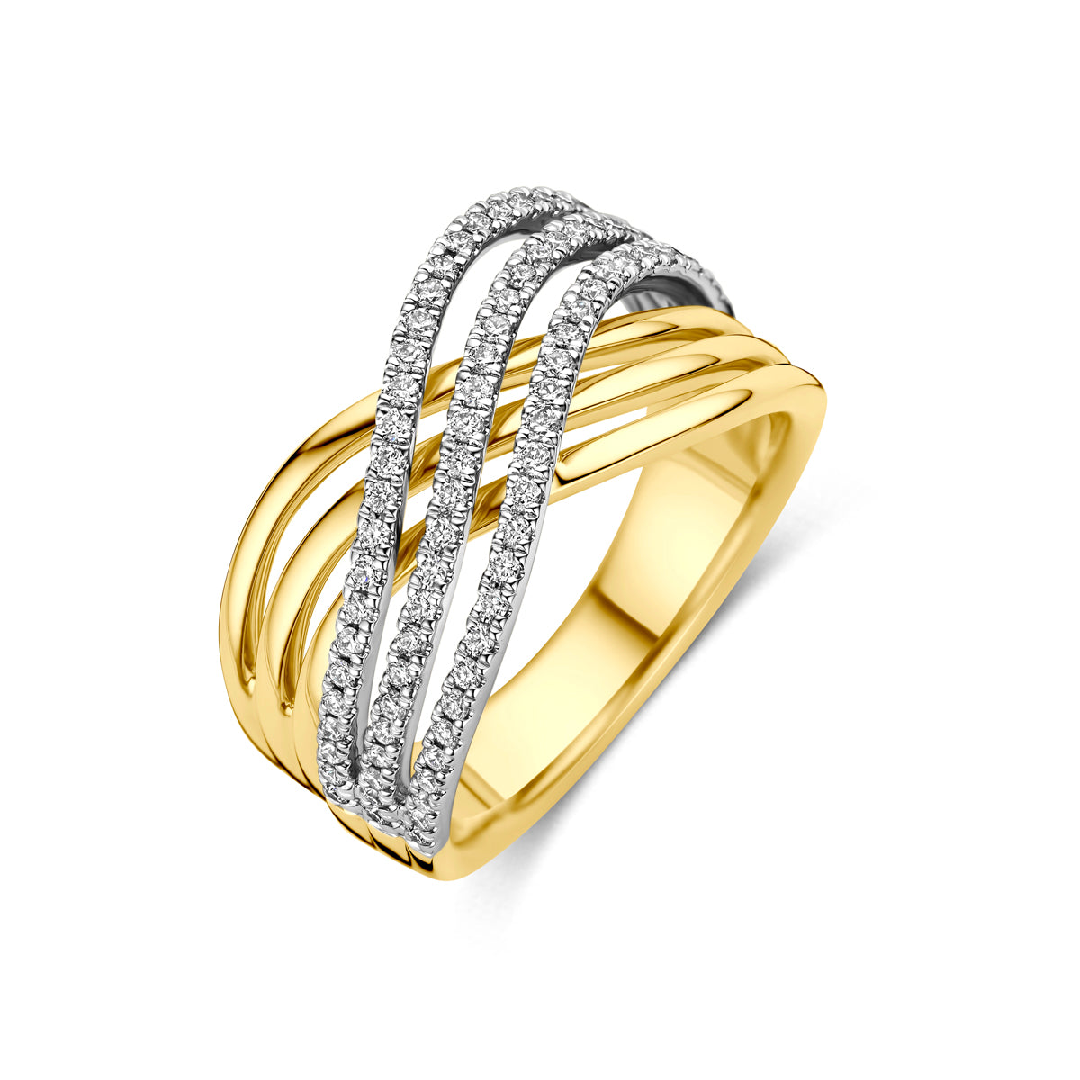 Ring diamant 0.47ct h si 14K bicolor goud