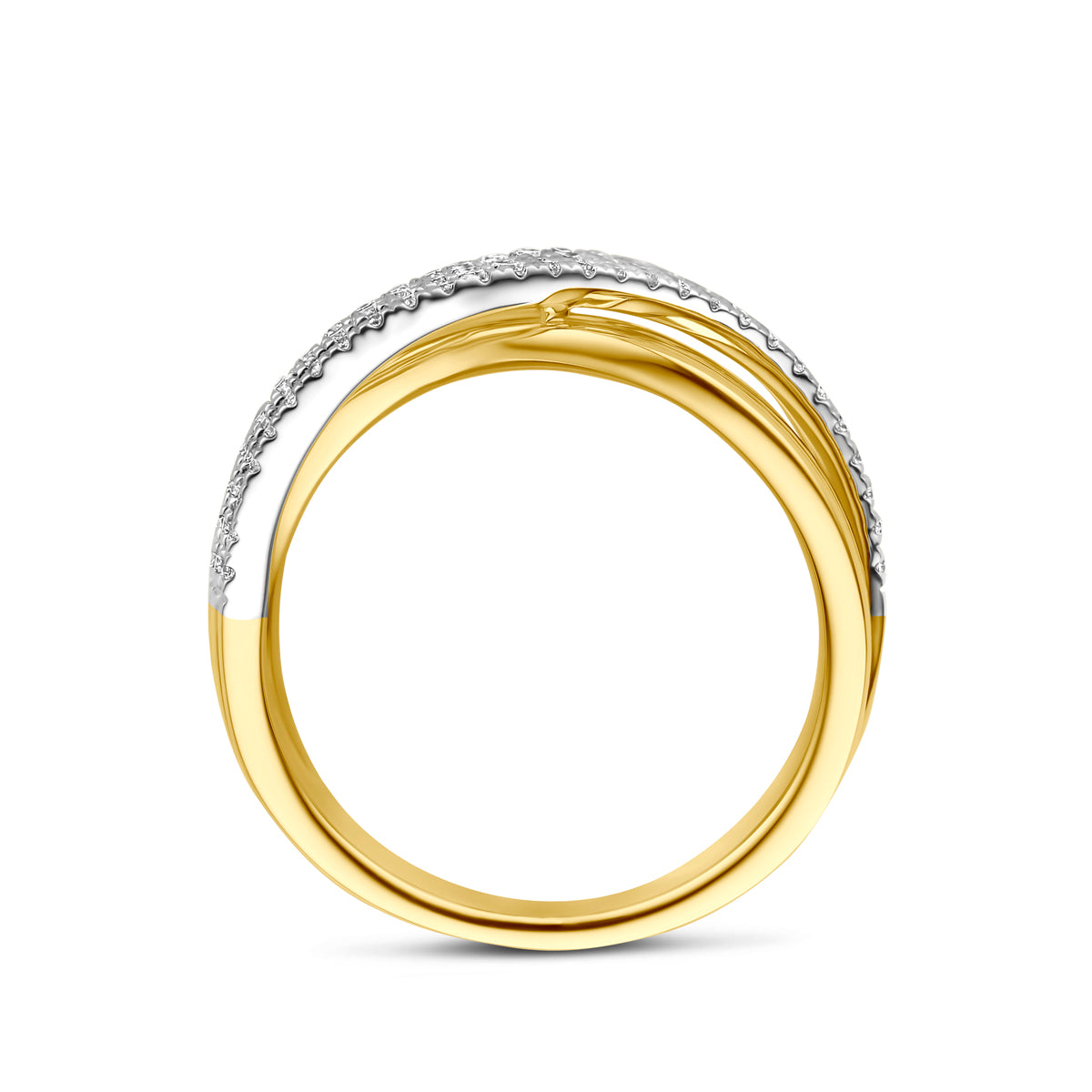 Ring diamant 0.47ct h si 14K bicolor goud