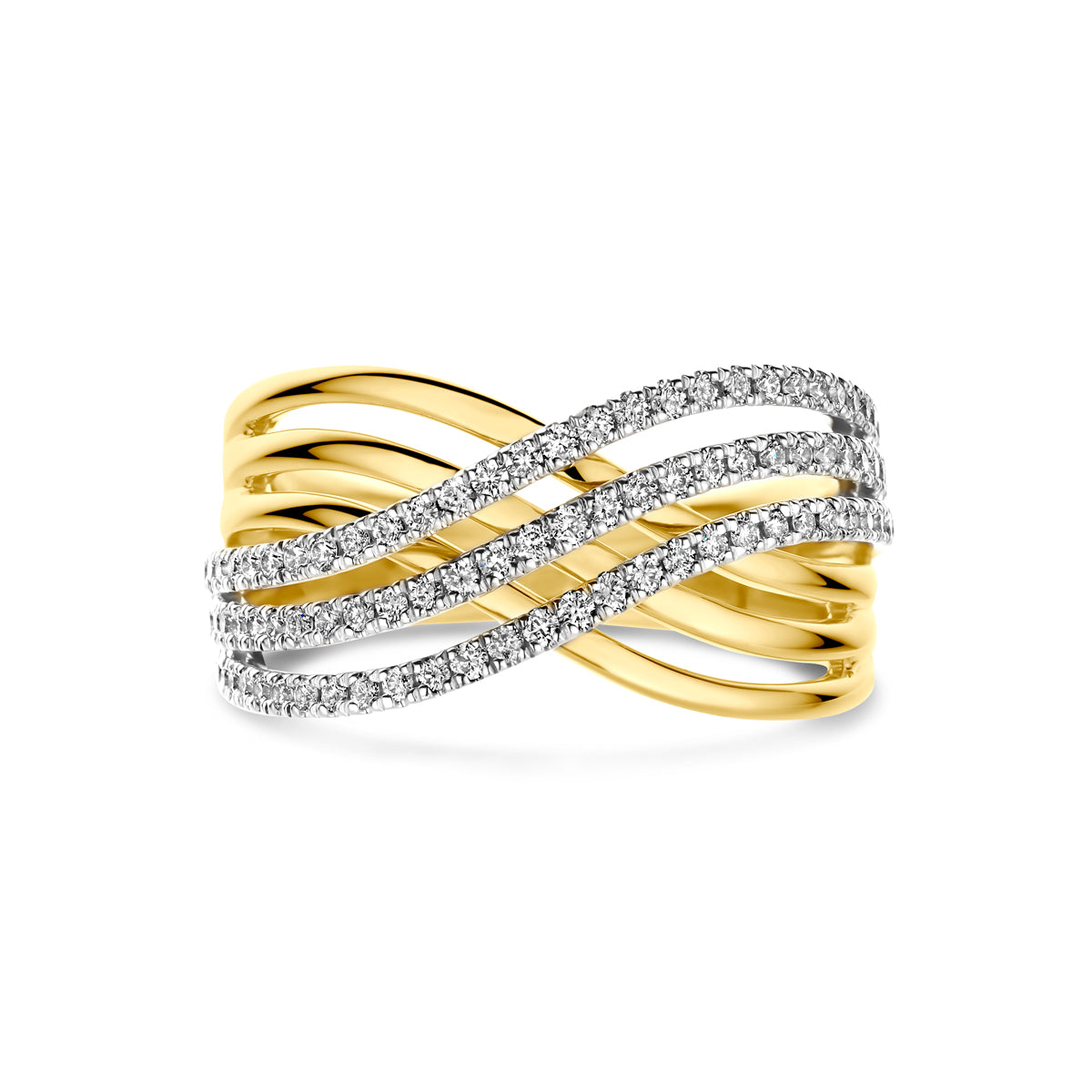 Ring diamant 0.47ct h si 14K bicolor goud
