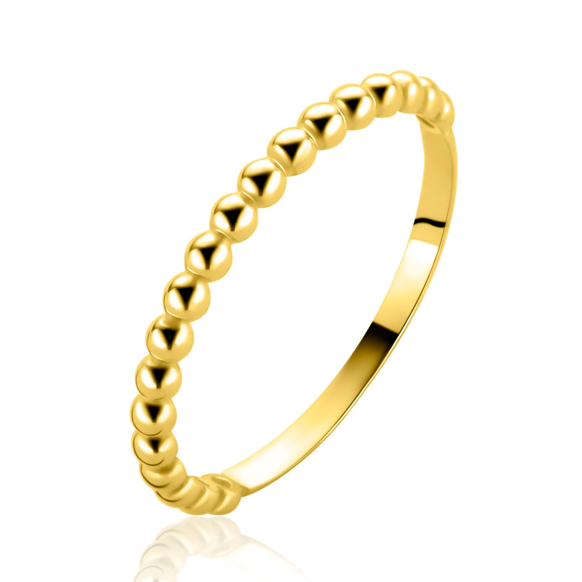 ZINZI Gold 14 karaat gouden ring (2mm breed) met gladde bolletjes ZGR555 - PansiteNederland.nl