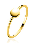 ZINZI Gold 14 krt gouden ring met glad rond plaatje ZGR554 - PansiteNederland.nl