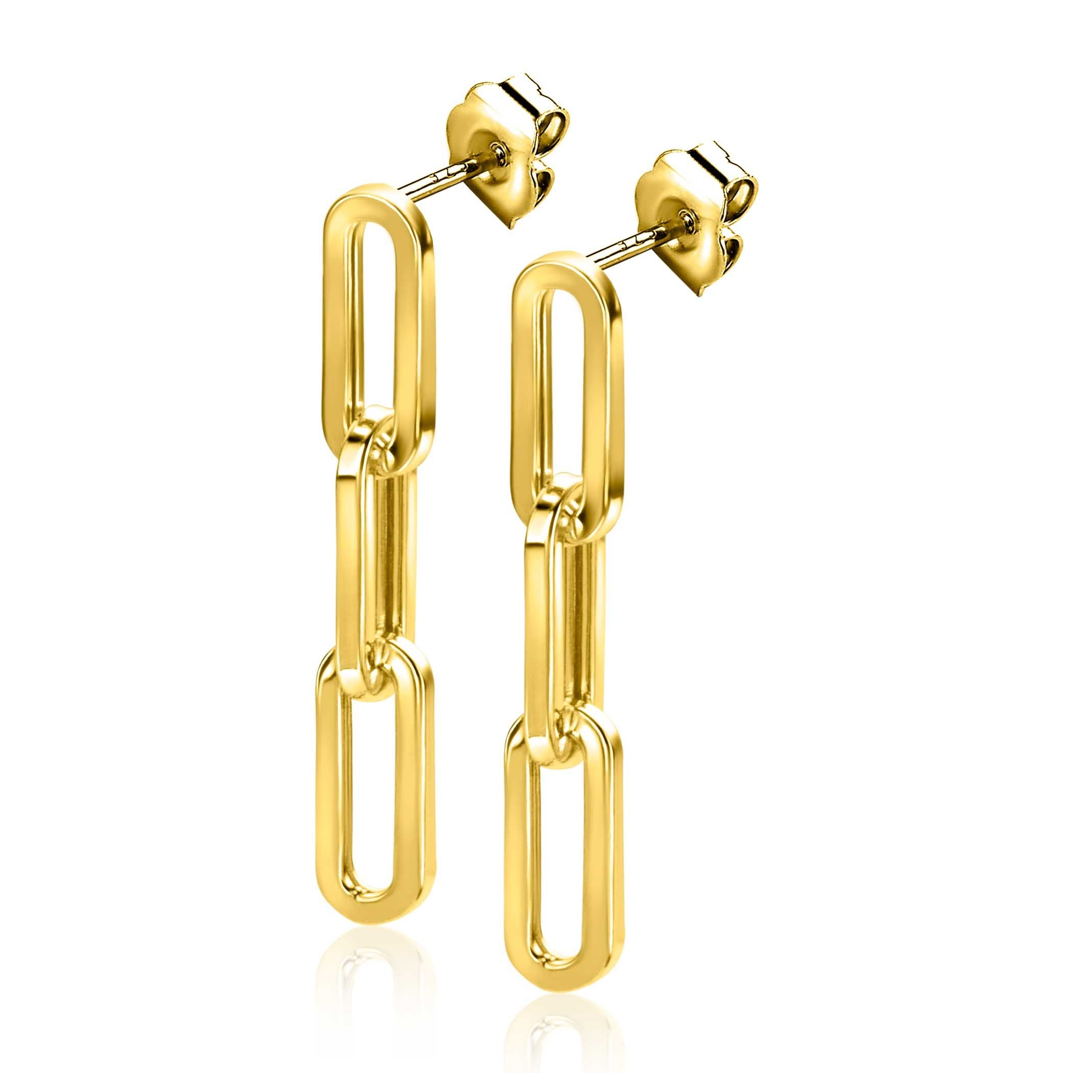 ZINZI 14K Gouden Oorknoppen ZGO361 34mm zilver oorbellen