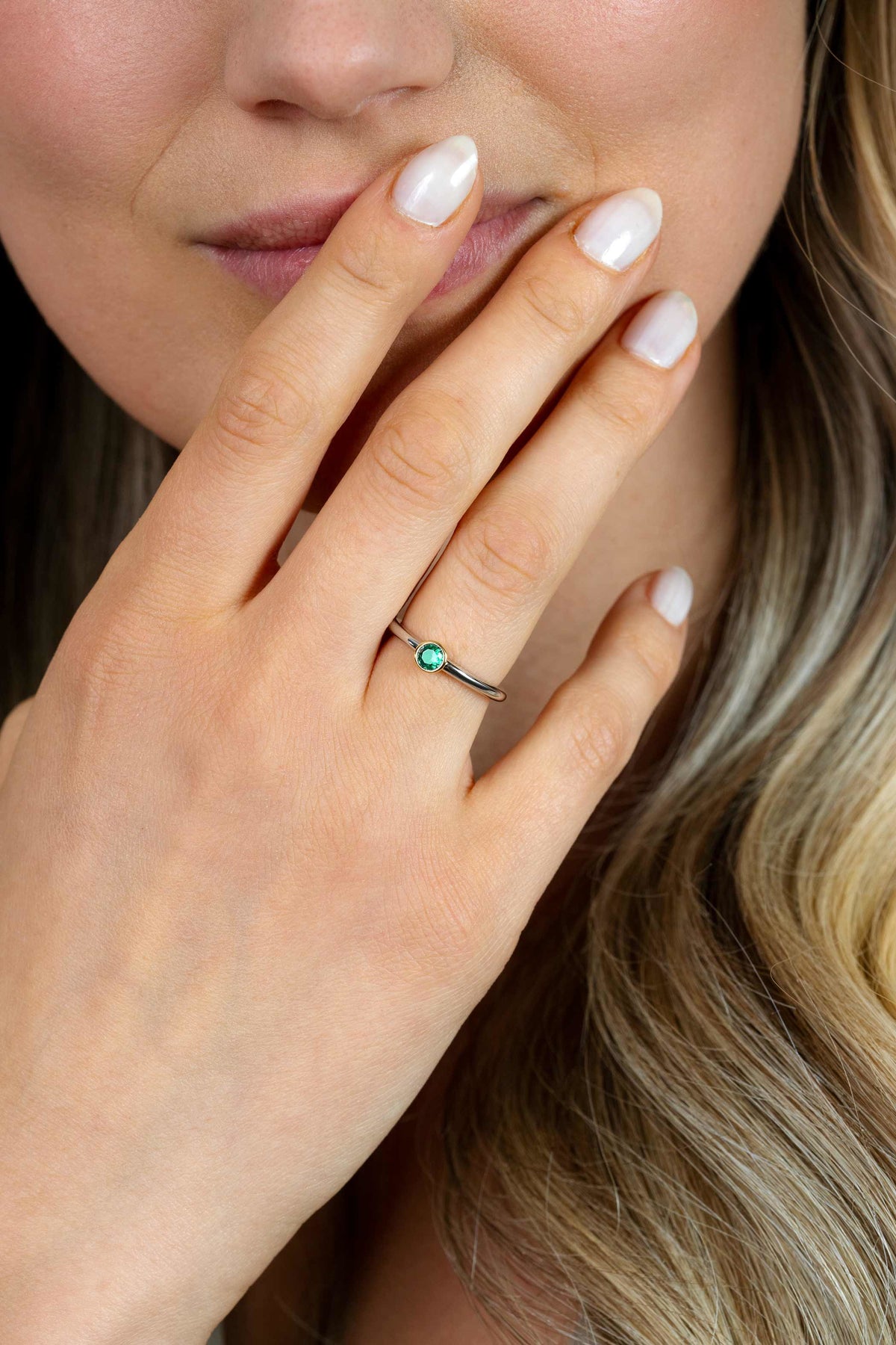 ZINZI Verguld Zilveren Ring met Groene Zirkonia ZIR1177G