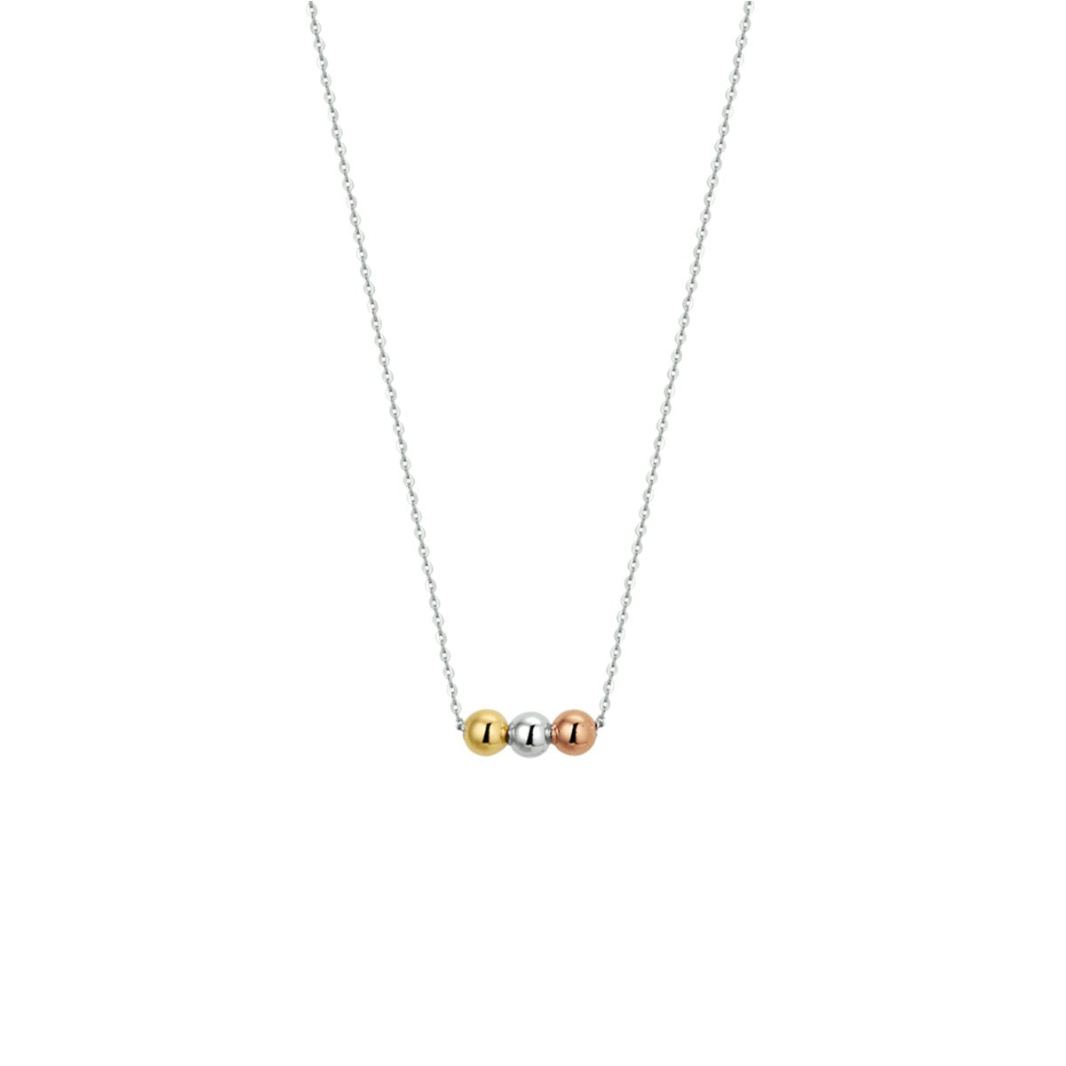 Fantasy Collection Collier bolletjes tricolor 40 - 42 - 44 cm 14K tricolor goud