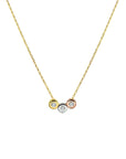 14K tricolor goud collier tricolor zirkonia 42 - 44 - 46 cm 4300513 - PansiteNederland.nl