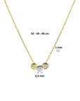 14K tricolor goud collier tricolor zirkonia 1,0 mm 42 - 44 - 46 cm 4300519 - PansiteNederland.nl