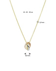 14K tricolor goud collier tricolor 41 - 43 - 45 cm 4300553 - PansiteNederland.nl