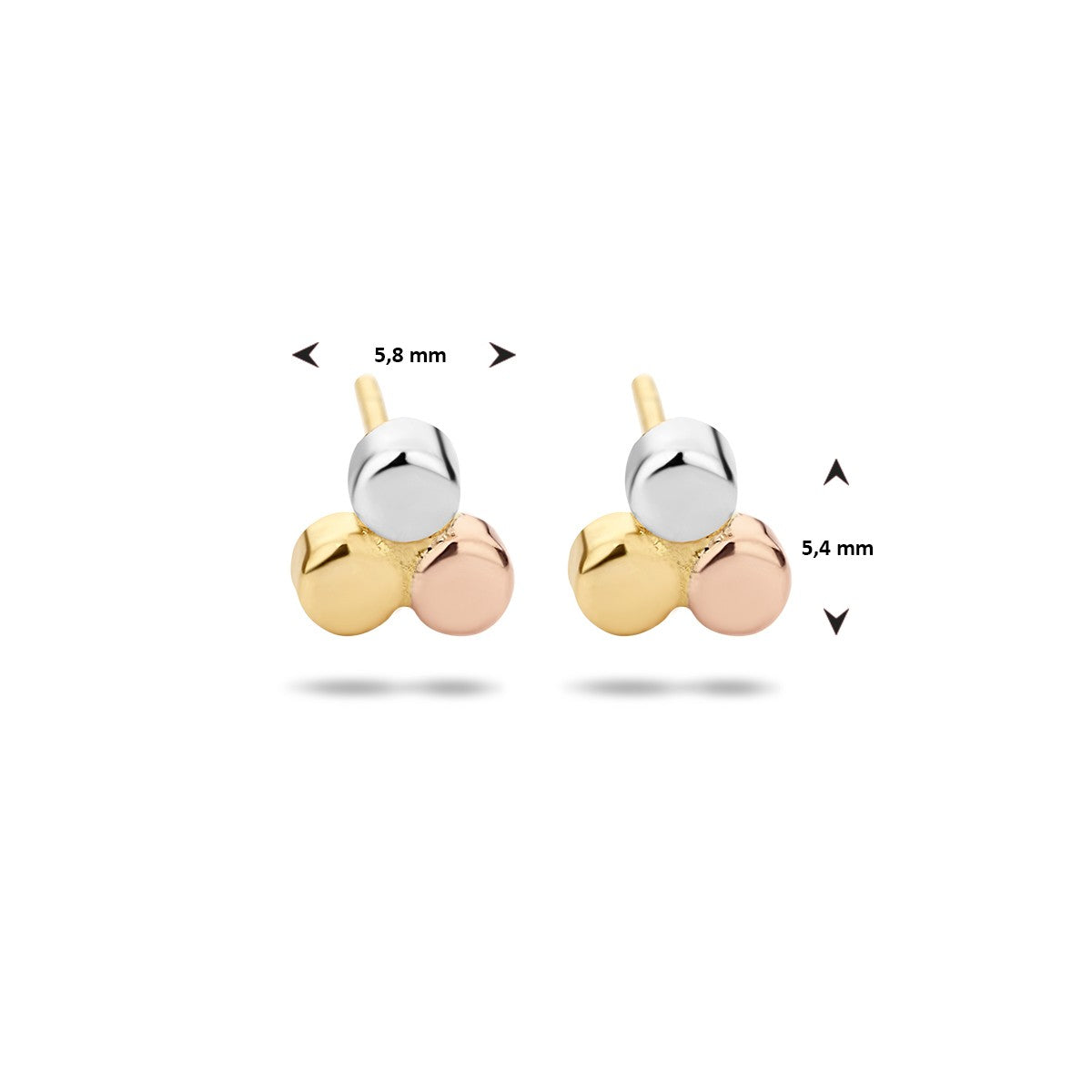 Fantasy Collection Oorbellen rondjes tricolor 14K tricolor goud - PSN4300561