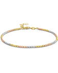 14K Tricolor Goud Armband Bolletjes Gediamanteerd Tricolor 2,0 Mm 17 + 2 Cm 4300563 - PansiteNederland.nl