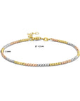 14K Tricolor Goud Armband Bolletjes Gediamanteerd Tricolor 2,0 Mm 17 + 2 Cm 4300563 - PansiteNederland.nl