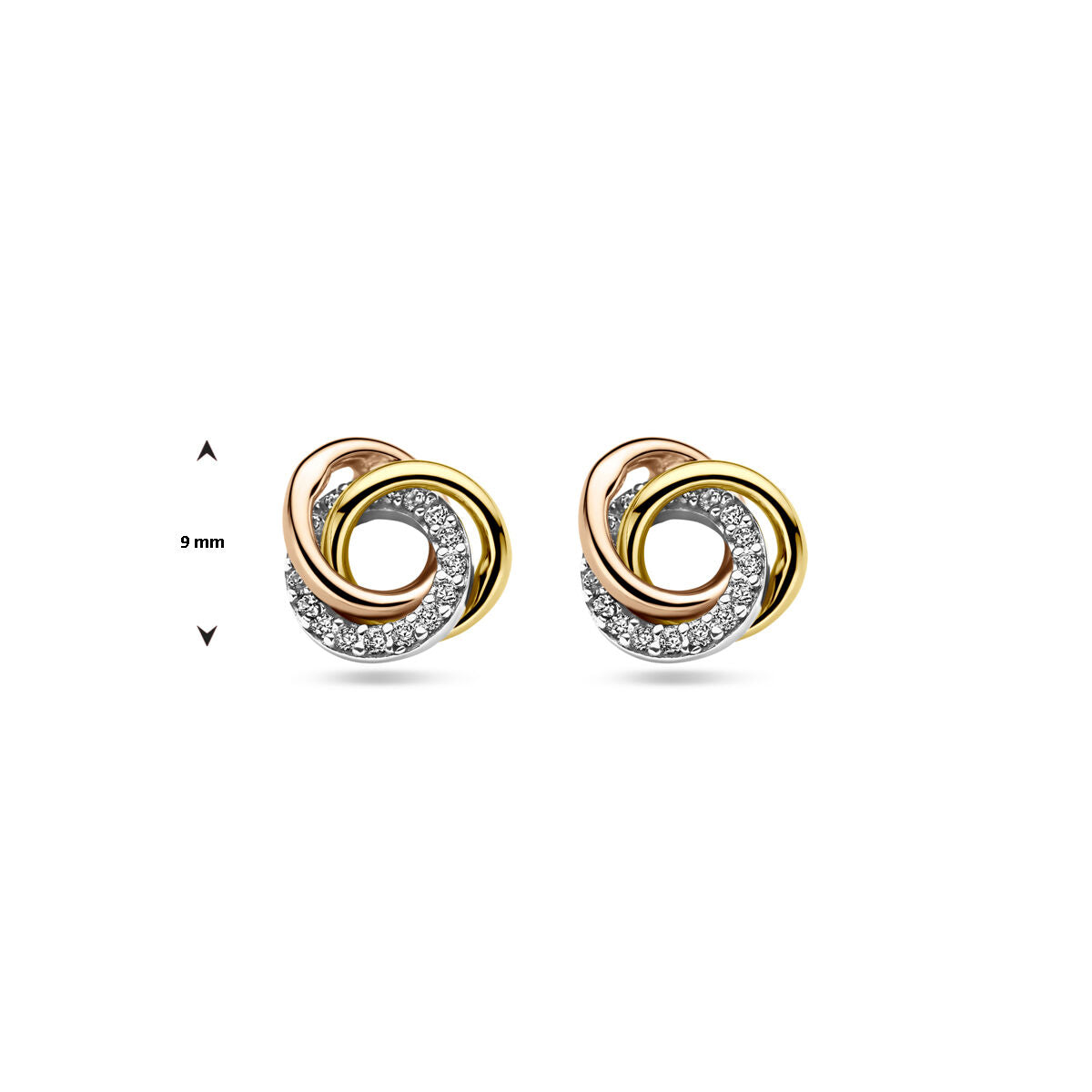 Fantasy Collection Oorbellen 9 mm 14K tricolor goud