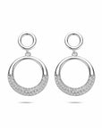 Zilveren gerhodineerde oorhangers zirkonia 25 mm - 1341569