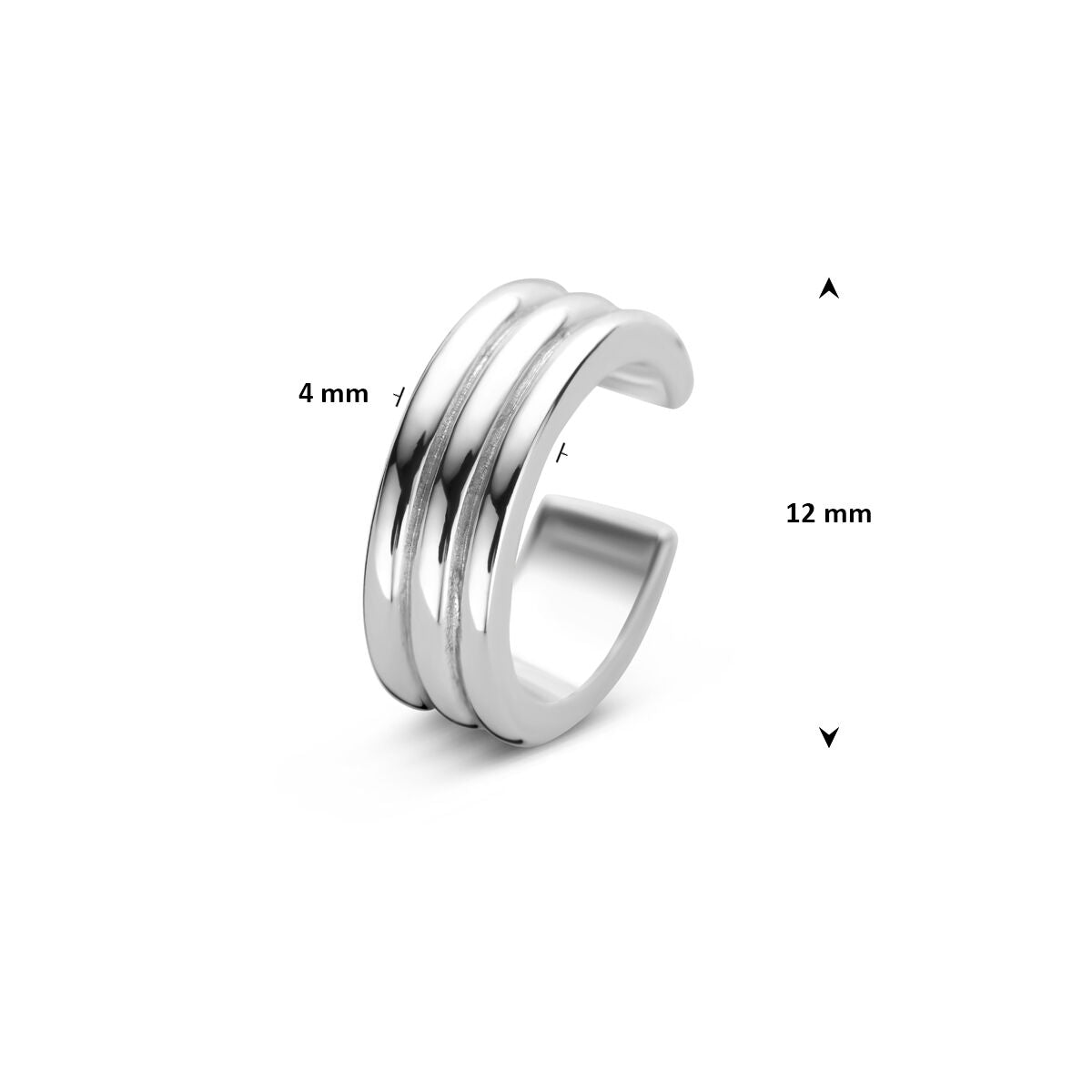 Fantasy Collection Ear cuff 12 mm zilver oorbellen