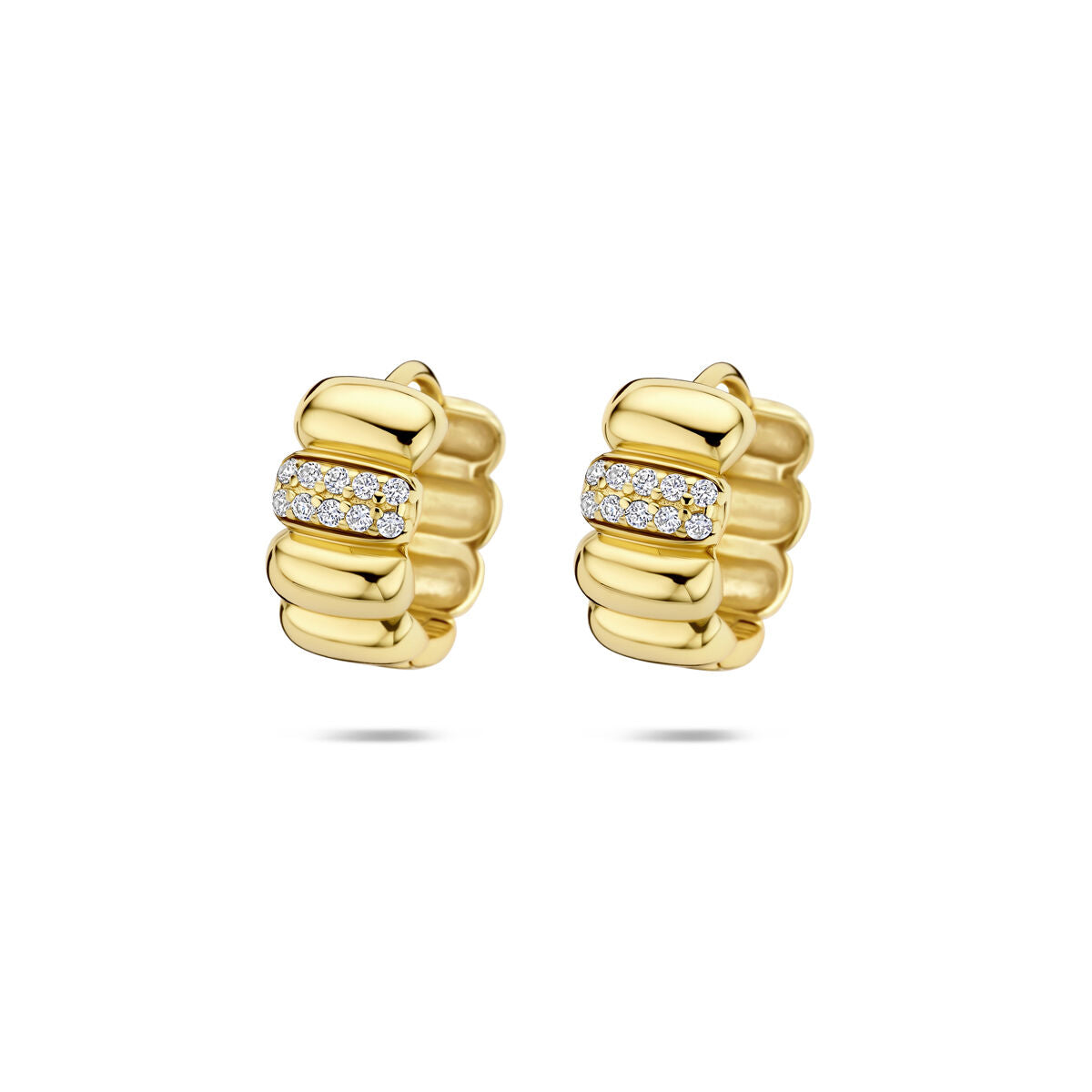 Fantasy Collection Oorbellen zirkonia 13,5 mm 1 micron zilver verguld