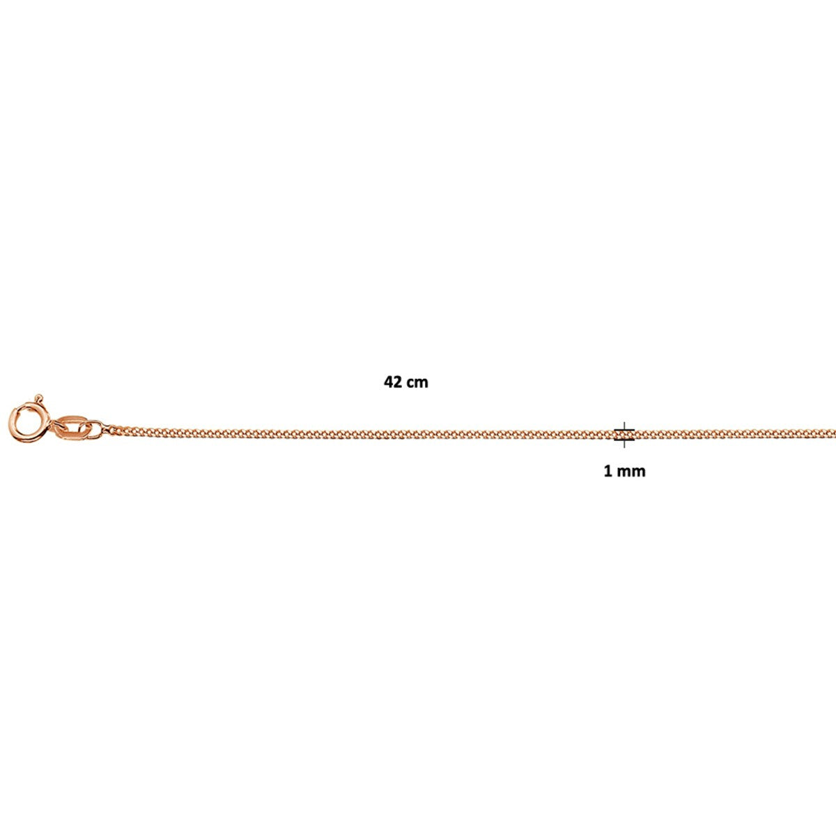 Fantasy Collection Collier gourmette 1,1 mm 14K roségoud
