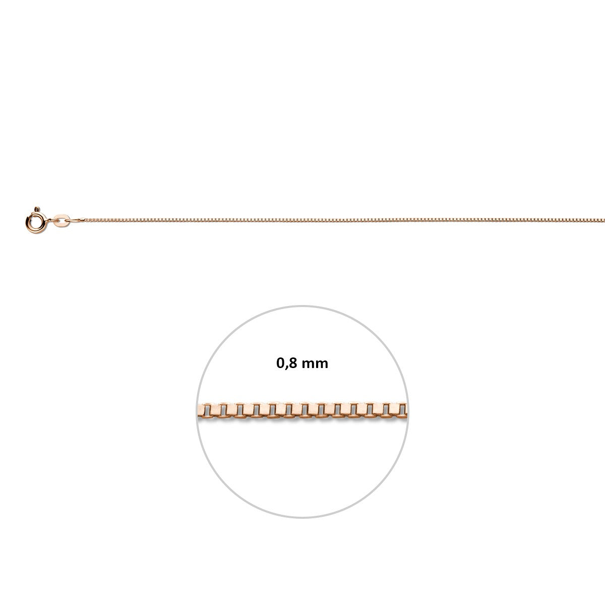 Collier venetiaans 0,8 mm 14K roségoud