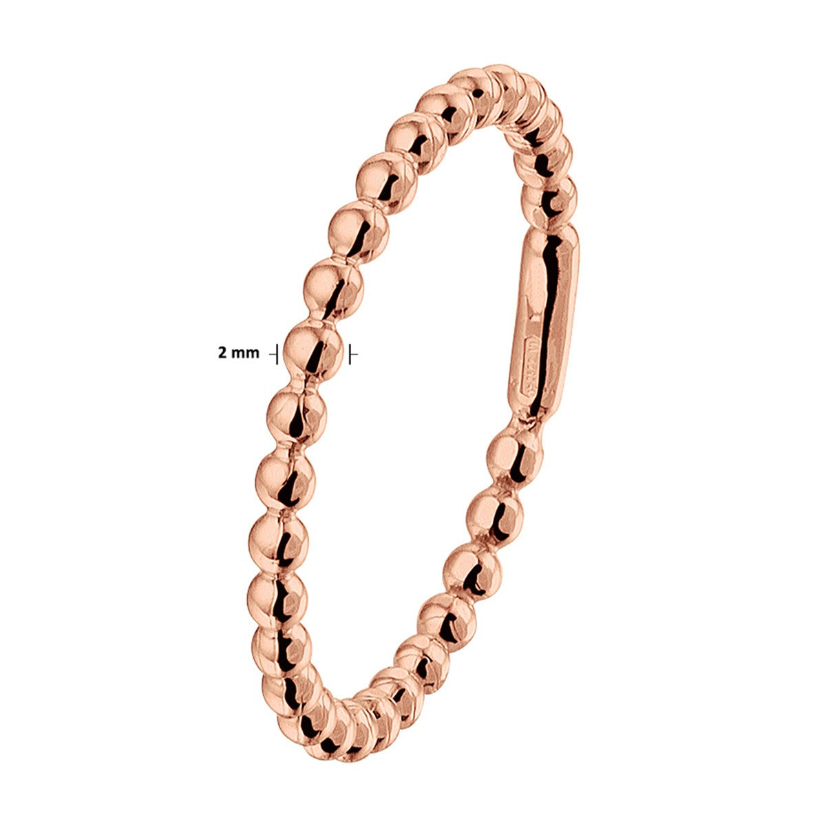 Fantasy Collection Aanschuifring bolletjes 14K roségoud