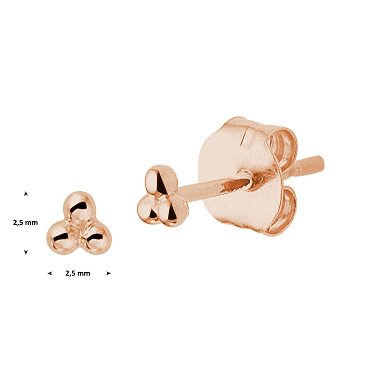 Fantasy Collection Oorbellen bolletjes 2,5 mm 14K roségoud - PSN4400973