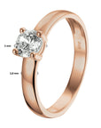 14K rosegoud Ring Met Zirkonia 4400993 - PansiteNederland.nl