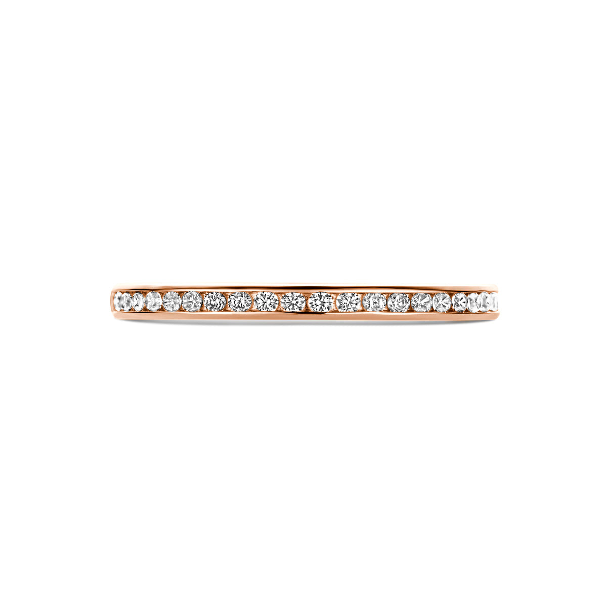 Aanschuifring zirkonia 14K roségoud