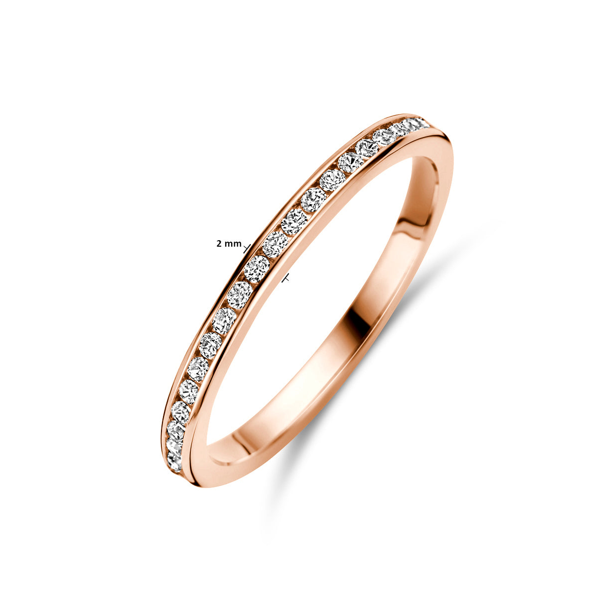 Aanschuifring zirkonia 14K roségoud