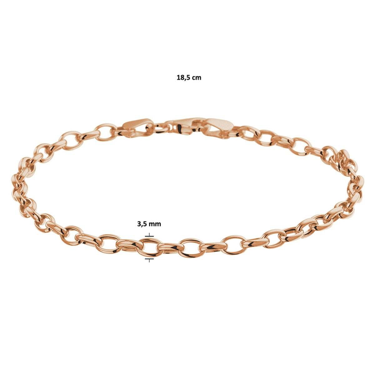 Fantasy Collection Armband anker 3,5 mm 19 cm 14K roségoud