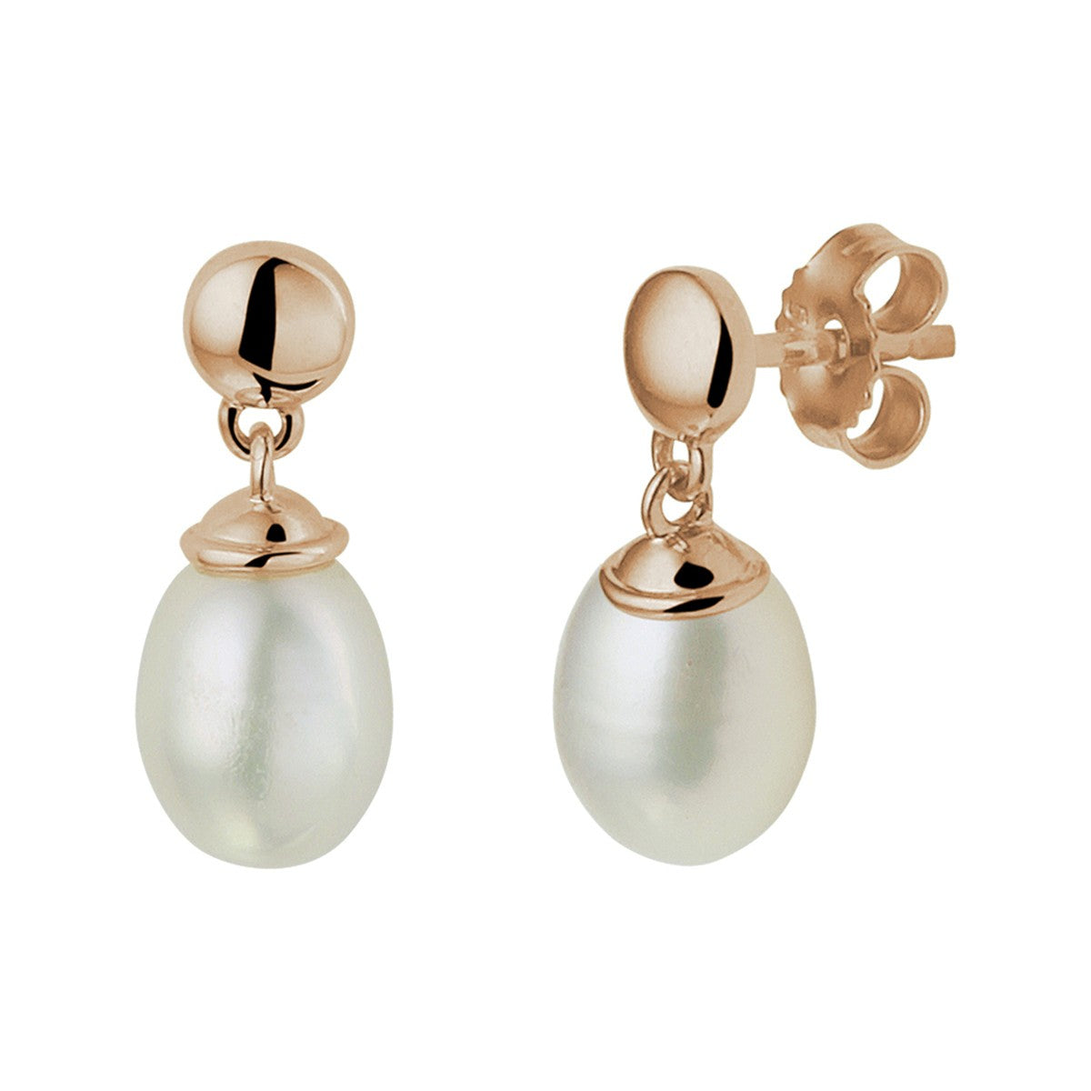 Fantasy Collection Hangende oorbellen parel 15 mm 14K roségoud - PSN4401154