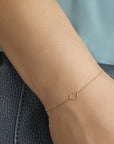 14K Roségoud Armband Hart 0,8 Mm 16 - 17 - 18 Cm 4401248 - PansiteNederland.nl