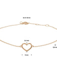 14K Roségoud Armband Hart 0,8 Mm 16 - 17 - 18 Cm 4401248 - PansiteNederland.nl