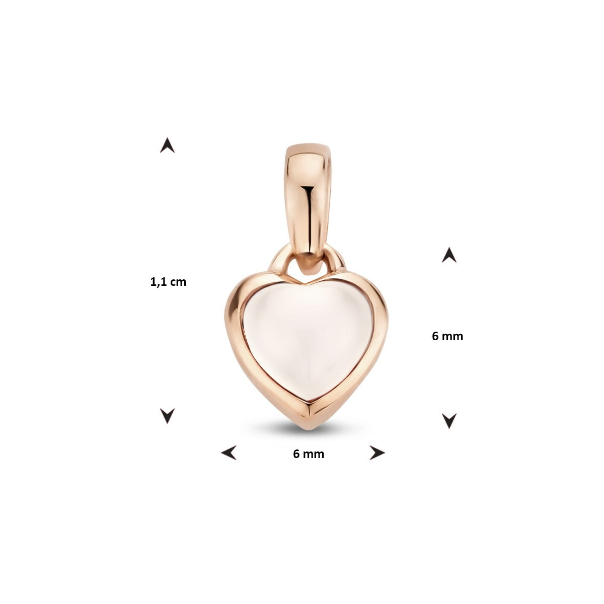 Fantasy Collection Hanger hart maansteen 14K roségoud