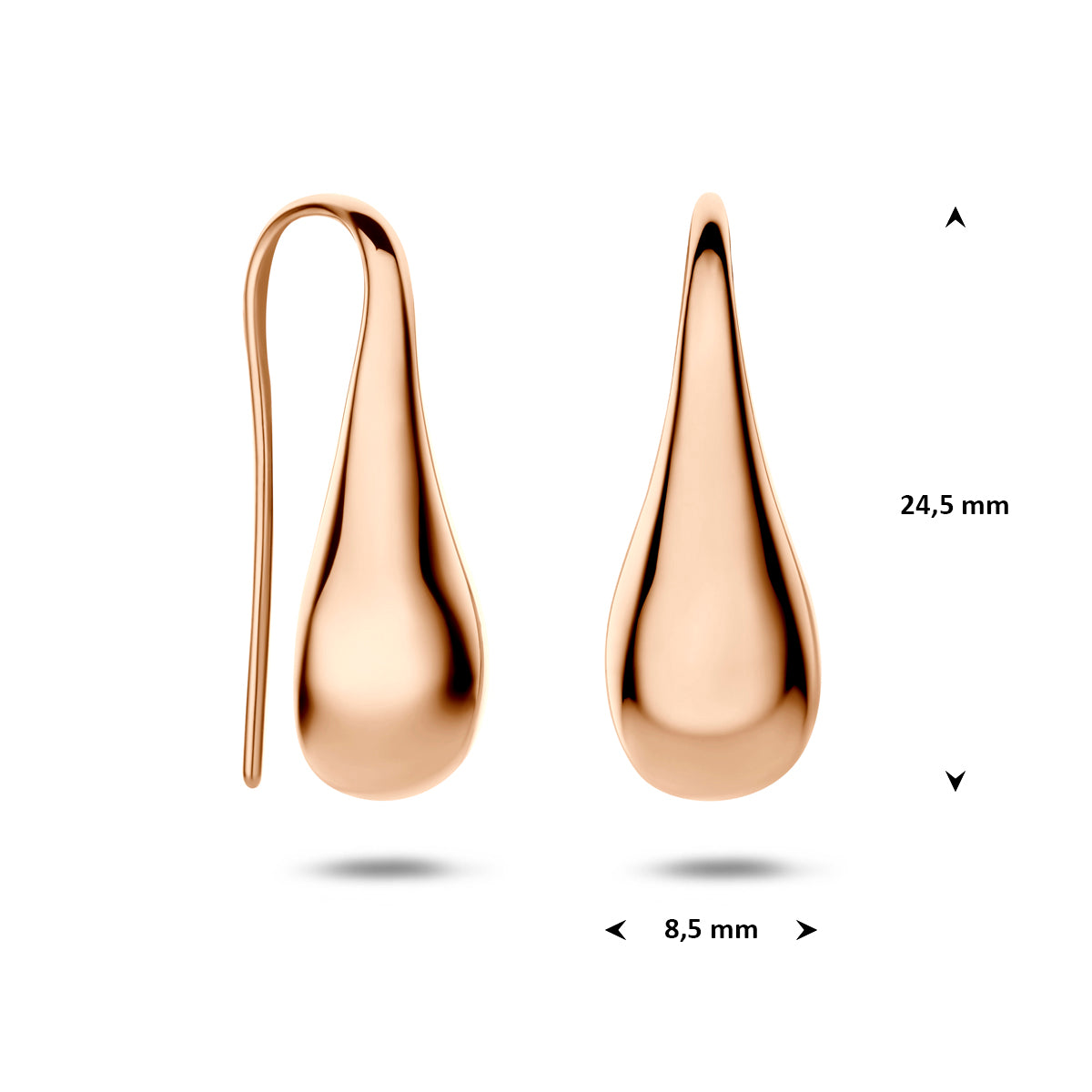 Fantasy Collection Oorhangers druppel franse haak 14K roségoud 24,5 mm - afbeelding 4