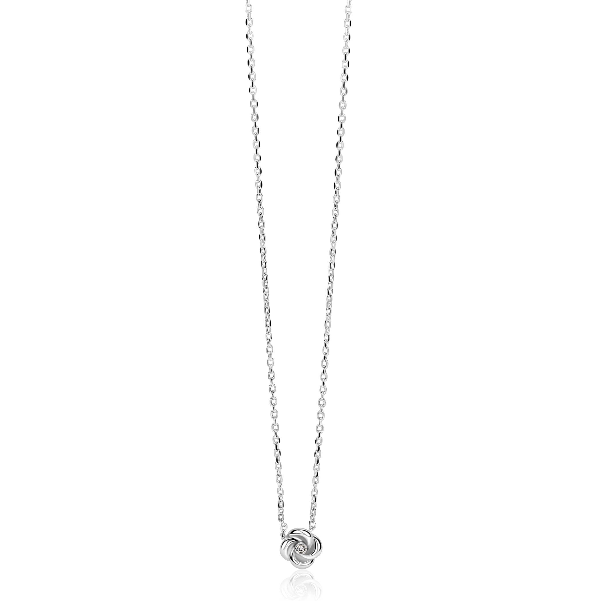 ZINZI Zilveren Ketting met Witte Zirkonia - ZIC2872