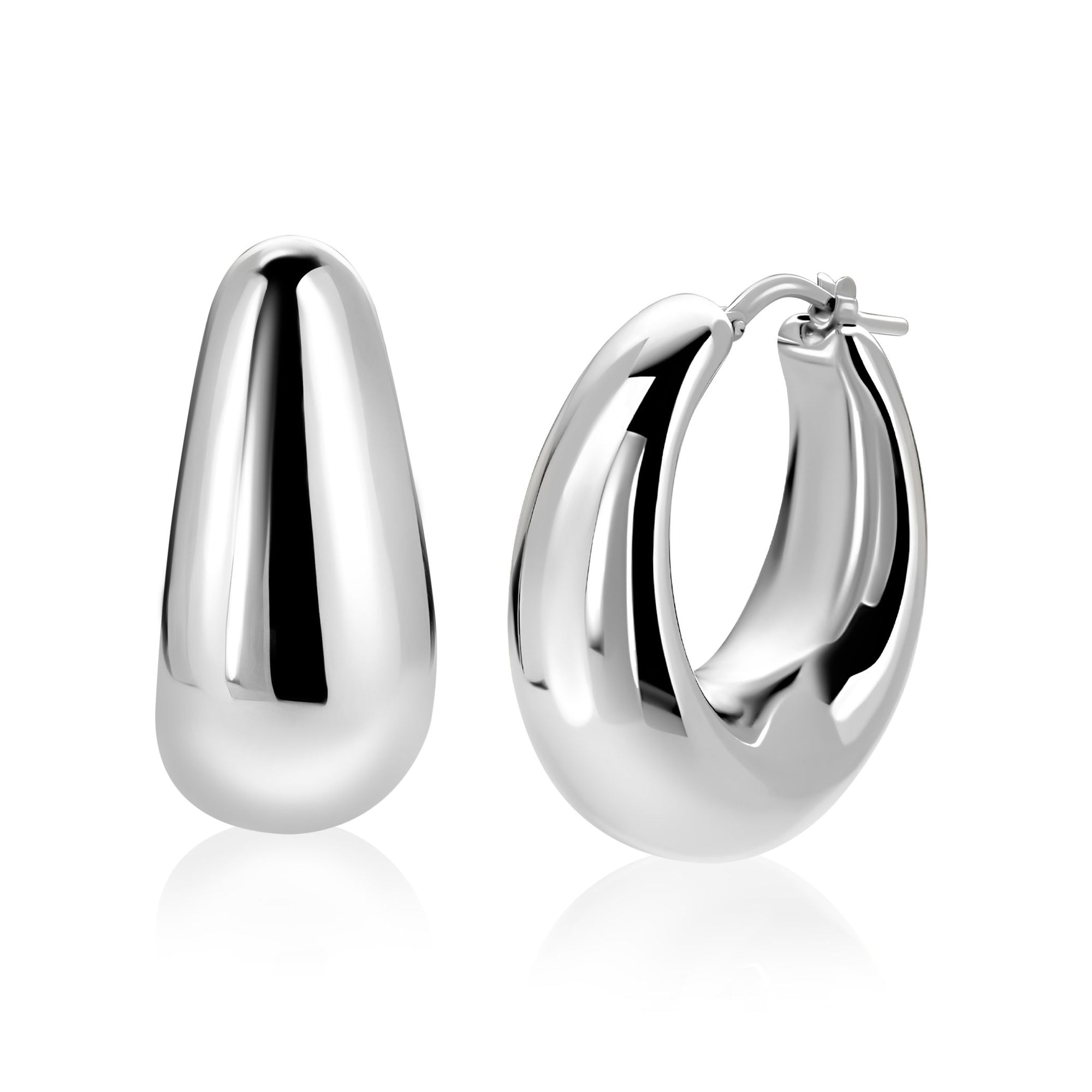 ZINZI zilveren oorringen met brede buis (8mm) en rond model, handige bovensluiting 28mm ZIO2749 - PansiteNederland.nl