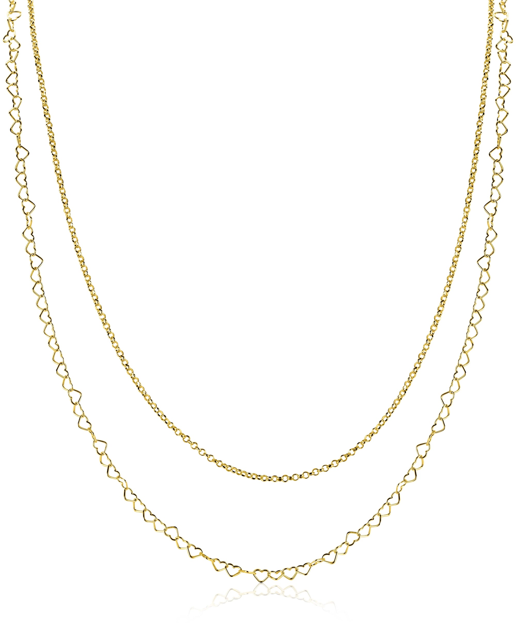 ZINZI Verguld Zilveren Schakelketting ZIC2775G