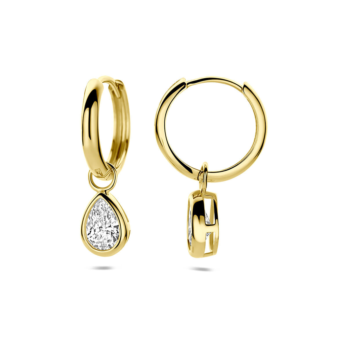 Fantasy Collection Oorbellen zirkonia 21 mm 9K geelgoud