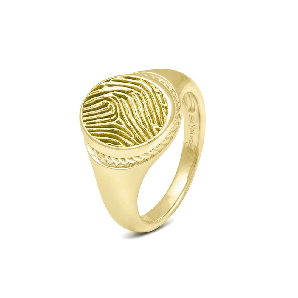 See You Twisted Oval Fingerprint Ring - 450S-EU47
