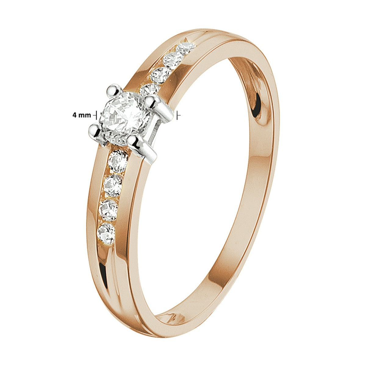 Fantasy Collection Ring zirkonia 14K bicolor goud