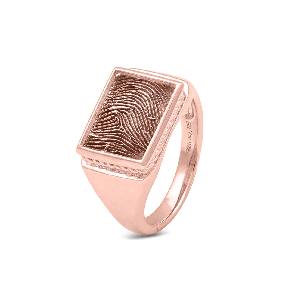 See You Rim Rectangular Fingerprint Ring - 453S-EU47