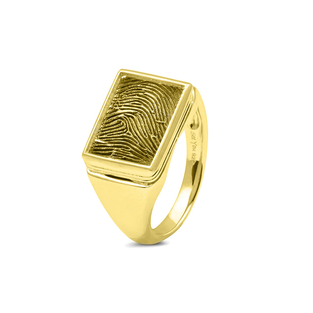 See You Rim Rectangular Fingerprint Ring - 453S-EU47