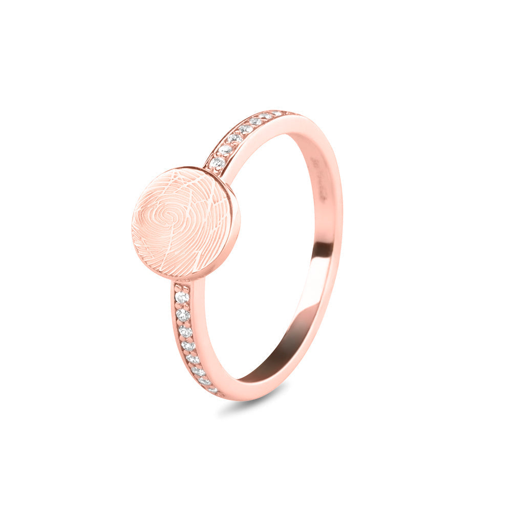 See You Ring met disk en steen voor gravure in goud – 457 – afbeelding 2